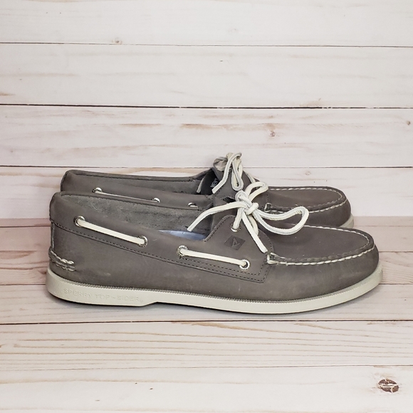 grey suede boat shoes